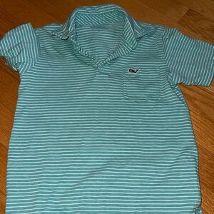 Vineyard Vines Kids Aqua Striped Polo Shirt